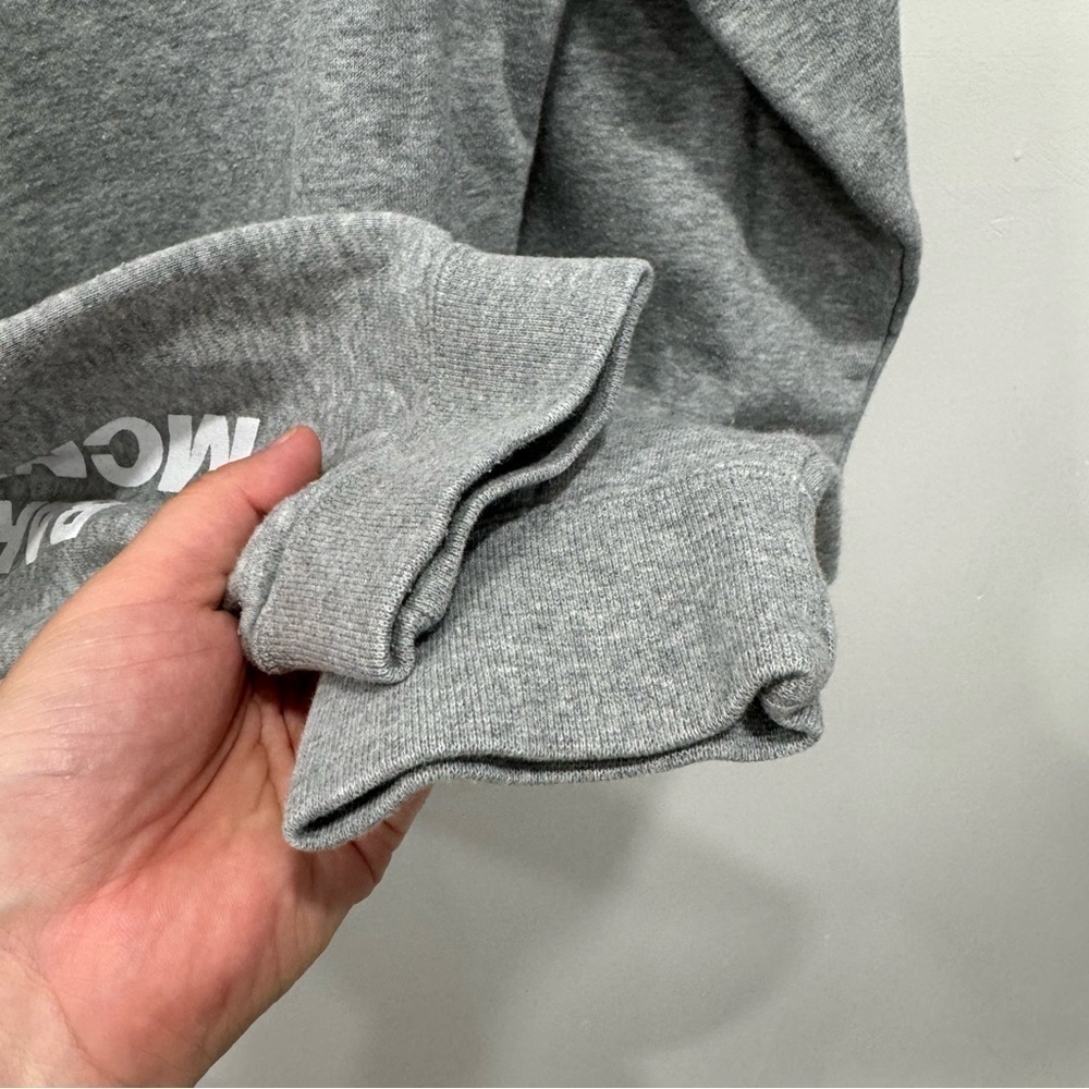 Nike Gray Long Sleeve Crop Sweatshirt Medium Athleisure *sleeve logo* - Picture 6 of 6